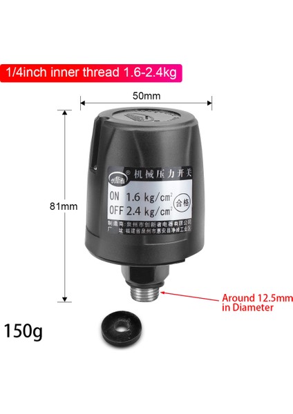 1,6-2,4 kg Erkek Tipi Su Pompası Için Basınç Anahtarı Erkek Dişli Otomatik Basınç Anahtarı Ayarlanabilir Pompa Yedek Parça Ev Tipi Artırıcı Pompalar Için (Yurt Dışından)