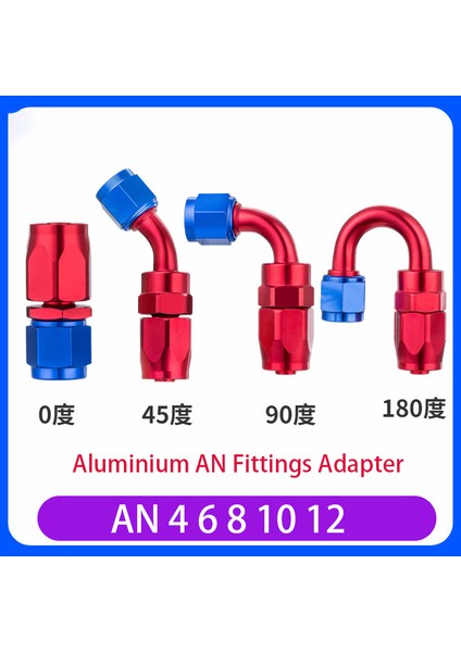 Kırmızı Mavi 90 Tarzı An6 Alüminyum An Fittings Adaptör Dövme Tip Döner Hortum Ucu Yağ Yakıt Tekrar Kullanılabilir Fiting An Açı Derecesi (Yurt Dışından) fırsatları