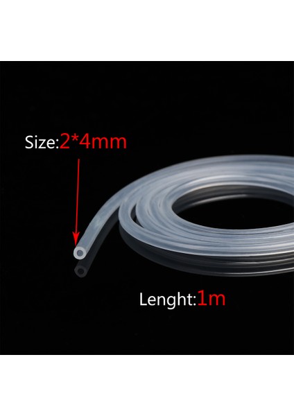 2x4 mm Tarzı 10 Metre 1m Gıda Sınıfı Şeffaf Silikon Kauçuk Hortum Esnek Silikon Boru Dış Çapı (Yurt Dışından)