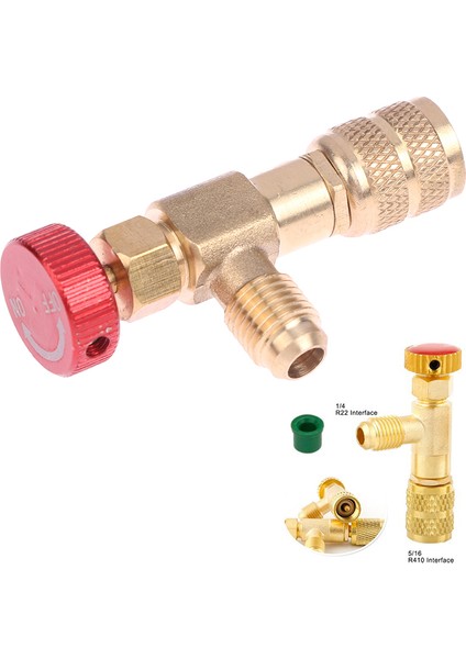 Rd Stili R410A R Sıvı Güvenlik Vanası Hortum R22 Bakır Adaptör Kırmızı Mavi Renkli 1 Adet Buzdolabı Şarjı Klima Adaptörü (Yurt Dışından)