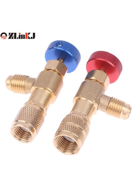 Rd Stili R410A R Sıvı Güvenlik Vanası Hortum R22 Bakır Adaptör Kırmızı Mavi Renkli 1 Adet Buzdolabı Şarjı Klima Adaptörü (Yurt Dışından)