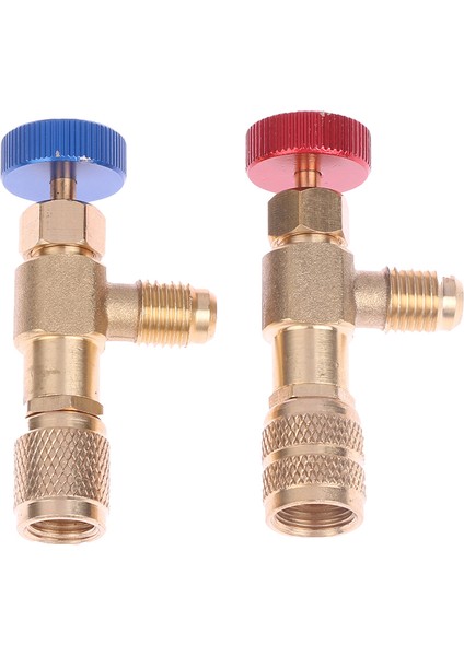 Rd Stili R410A R Sıvı Güvenlik Vanası Hortum R22 Bakır Adaptör Kırmızı Mavi Renkli 1 Adet Buzdolabı Şarjı Klima Adaptörü (Yurt Dışından)