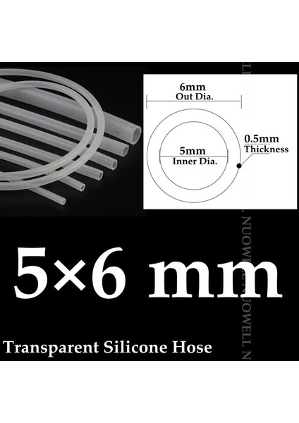 5X6MM Tarzı 1 Milyon Iç Çap 2~5mm Gıda Grade Şeffaf Silikon Boru Isıya Dayanıklı Içme Suyu Hortumu Esnek Hava Pompası Hortumu (Yurt Dışından)