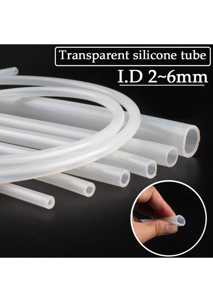5X6MM Tarzı 1 Milyon Iç Çap 2~5mm Gıda Grade Şeffaf Silikon Boru Isıya Dayanıklı Içme Suyu Hortumu Esnek Hava Pompası Hortumu (Yurt Dışından)