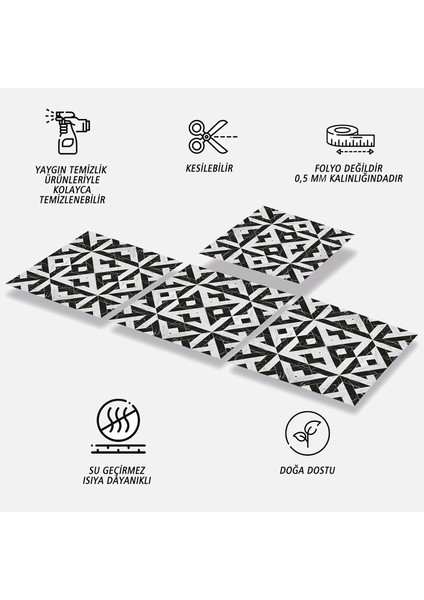 Mermer Desenli Beyaz Duvar Pvc Karola 30 x 30 cm 0.5 mm