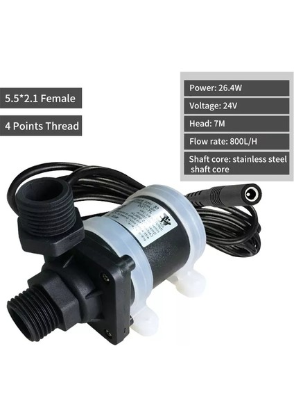 24V 26.4W2 12V 24V Dc Fırçasız Su Pompası Sessiz 4 Noktalı Dişli Güneş Enerjili Su Isıtıcısı Duş Zemin Isıtma Arttırıcı Pompası IP68 (Yurt Dışından)