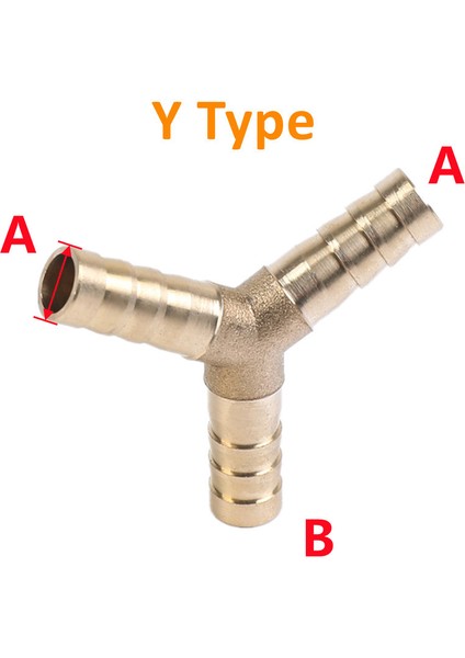 Y 3 Yol Stili 10 mm 4mm Hortuma Kadar Redüktör Bakır Boru Için Pirinç Barb Boru Bağlantı Elemanı Düz Dirsek T Y Şekli 2 3 Yollu Konnektör Adaptör (Yurt Dışından)