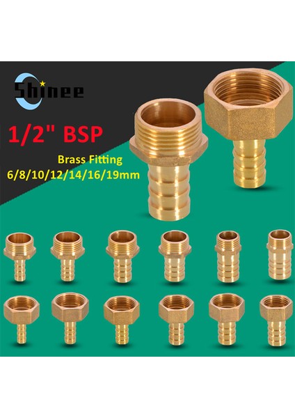 1L2BSP 10MM Diken M Stili Brae Uygun mm Hortum Bağlantı Parçası Bsp Erkek Konnektörü Bakır Kuplaj Adaptörü (Yurt Dışından)