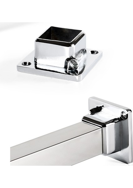 Fiş B x 4 Adet Stil Paslanmaz Çelik Boru Için Krom Kaplama Kare Flanşlı Kare Boru Bağlantı Elemanı - Kendin Yap Kıyafet Askılığı Dolap Çerçevesi (Yurt Dışından) modelleri