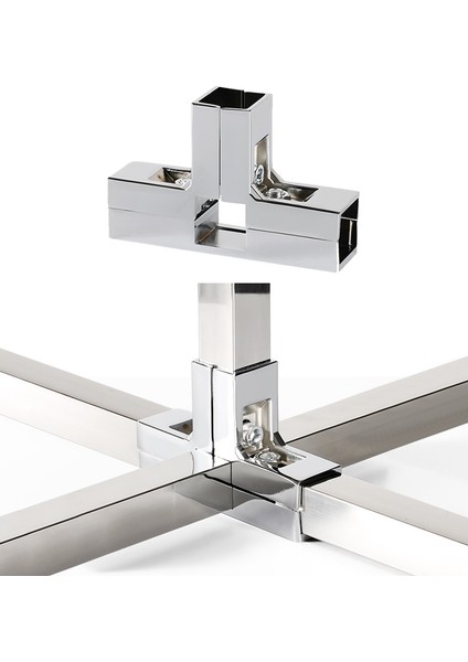 Fiş B x 4 Adet Stil Paslanmaz Çelik Boru Için Krom Kaplama Kare Flanşlı Kare Boru Bağlantı Elemanı - Kendin Yap Kıyafet Askılığı Dolap Çerçevesi (Yurt Dışından) fırsatları