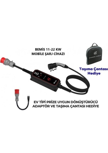 11 - 22 Kw Pro Mobil Araç Şarj Aleti 5 Metre BEV-2331-0001