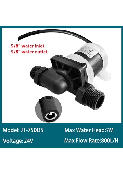 750D5 24V JT-750D Mikro Daldırma Su Pompası Dc 12V 24V Düşük Gürültü Güneşsiz Fırçasız Pompa Max Lh (Yurt Dışından)