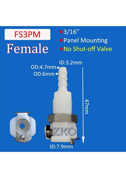 FS3PM Tarzı Hızlı Bağlantı Erkek Takı Dişi Bağlantı Gövde Panel Montaj Hortum Bağlantı Nipple Kapatma Valfi Hızlı Ayırma Konnektörü M Serisi (Yurt Dışından)