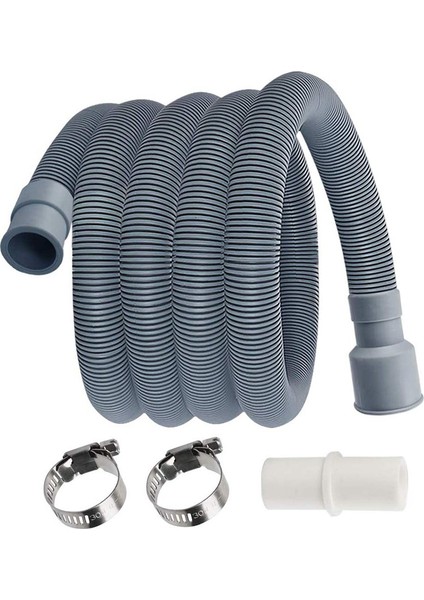 2 M Tarzı 200CM 2m Yıkama Makinesi Bulaşık Makinesi Oluklu Tahliye Hortumu Uzun Esnek Uzatma Atık Boru Kiti Bağlantı Klipsi ile Banyo Için (Yurt Dışından) modelleri