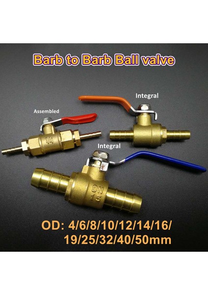 Od 25MM Tarzı Kırmızı Sap Vana mm Hortum Bağlantılı Inline Pirinç Su Yağ Hava Gaz Yakıt Hattı Top Vana Boru Bağlantı Parçaları (Yurt Dışından) fiyatları