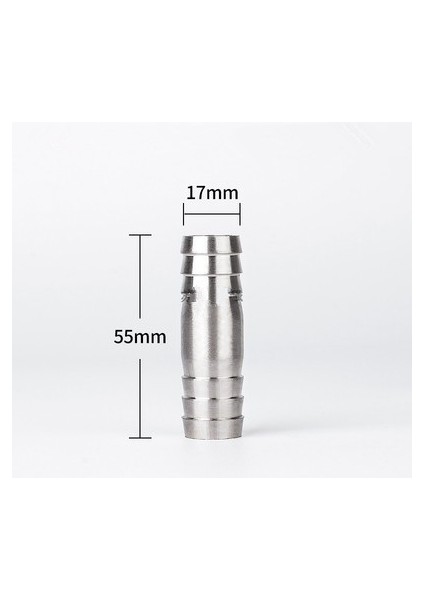 17MM Tarzı Hortum Bağlantı Parçası Düz Iki Yönlü Paslanmaz Çelik Boru Bağlantısı (Yurt Dışından)