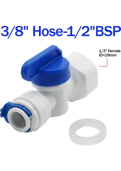 C-9.52MM-04 Kadın Stili Ro Su Düz Plastik Top Vana Od Hortum Hızlı Bağlantılı Erkek Dişi Ters Ozmoz Akvaryum Bağlantısı (Yurt Dışından)