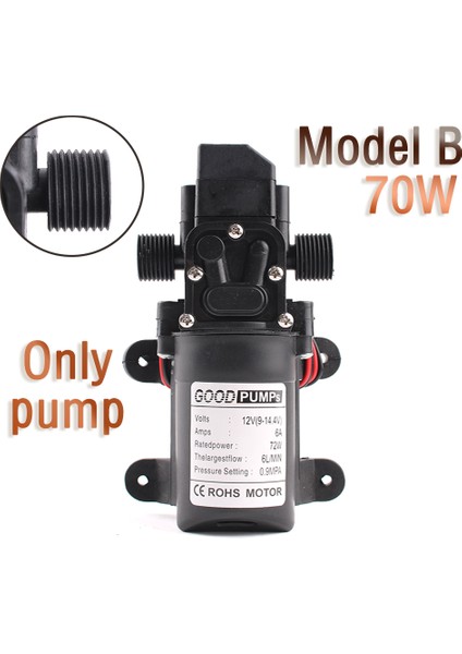 Yalnızca B Pompası Dc 12V 6l Daktilo Su Yüksek Basınç Diyafram Kendinden Emişli Pompa 70W 72W Ab Güç Kaynağı ile 6A Boru Güç Kaynağı 220V (Yurt Dışından)