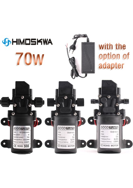 Yalnızca B Pompası Dc 12V 6l Daktilo Su Yüksek Basınç Diyafram Kendinden Emişli Pompa 70W 72W Ab Güç Kaynağı ile 6A Boru Güç Kaynağı 220V (Yurt Dışından)
