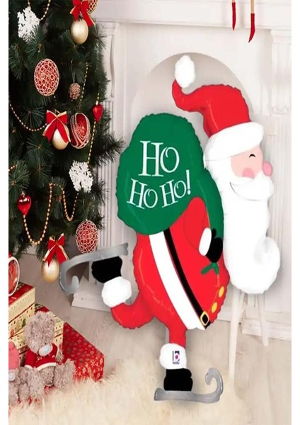 Kikajoy Yılbaşı Folyo Balon Buz Pateni Noel Baba 2006741-10 Ybs