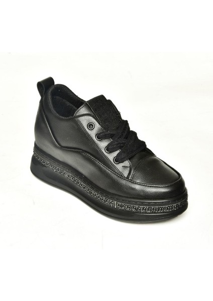 S602008704 Siyah Kalın Tabanlı Spor Ayakkabı Sneakers