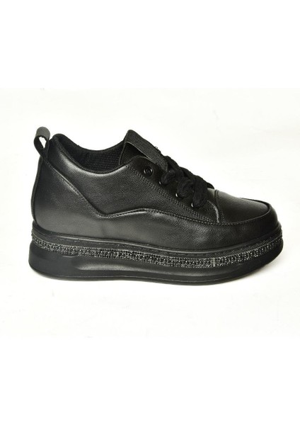 S602008704 Siyah Kalın Tabanlı Spor Ayakkabı Sneakers