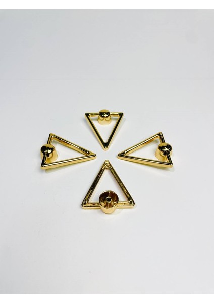Zamak Düz Üçgen Halka Kulp - Altın - 55 mm - 5 Adet