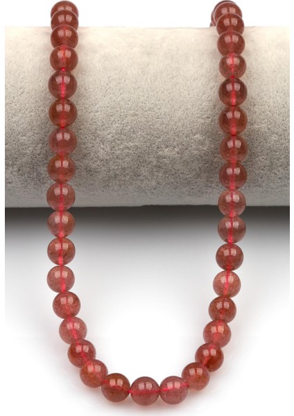 Çilek Kuvars Doğal Taş Dizi 8 mm Küre Kesim fiyatları