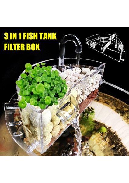 S Tarzı Akvaryum Harici Filtre Kutusu Akrilik Harici Asılı Su Arıtıcısı Yuvarlak Balık Tankı Aksesuarları Evcil Hayvan Malzemeleri (Yurt Dışından) fiyatları