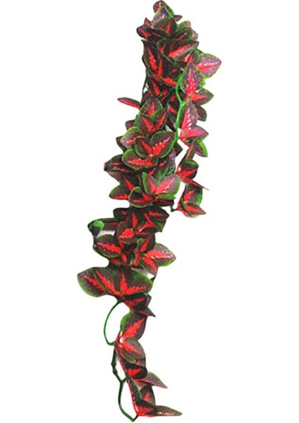 Koyu Haki Stili Sürüngen Kertenkeleler Terraryum Süsü Yapay Akvaryum Balık Tankı Bitki Sahte Asılı Gerçekçi Yapay Asma Yaprağı Evcil Hayvan Malzemeleri (Yurt Dışından)