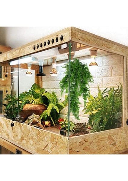 Koyu Haki Stili Sürüngen Kertenkeleler Terraryum Süsü Yapay Akvaryum Balık Tankı Bitki Sahte Asılı Gerçekçi Yapay Asma Yaprağı Evcil Hayvan Malzemeleri (Yurt Dışından) modelleri