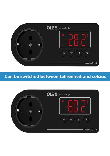 AC-118 Eu Fiş Tipi Nıcrew Dijital LED Isıtma ve Soğutma Sıcaklık Kontrol Cihazı Termostatı Akvaryum Sürüngenler Aksesuarları Pet Malzemeleri Için, 220V (Yurt Dışından) modelleri