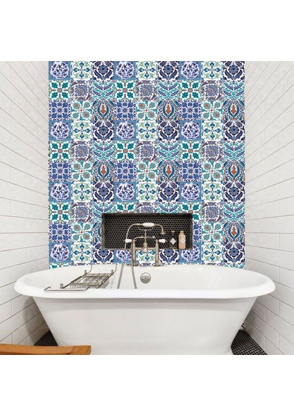 Çini Desenli Çok Renkli 30 x 30 cm 0.5 mm Duvar Pvc Karola 4’lü Paket