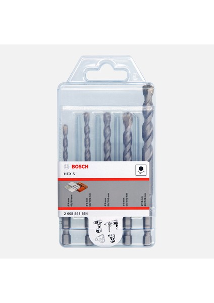 Exp Beton Matkap Ucu Hex-5 5'li Set