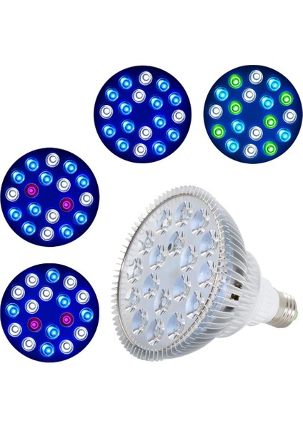 7r 8b 1uv 1ır 1W Stili 54W LED Pet Aydınlatma Balık Tankı Lambası LED Akvaryum Işığı Bitki Ampulü Tuzlu Su Deniz Mercan Sump Algi Uv Ir Kırmızı Mavi (Yurt Dışından)