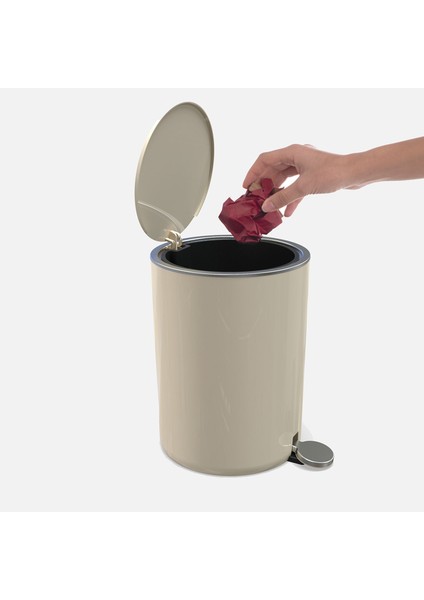 Lenox 5lt Pedallı Çöp Kovası Bej