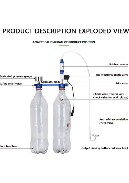 Mavi-A Tarzı Akvaryum Kendi Co2 Jeneratörü Kabarcık Sayacı Solenoid Valf Difüzör Alüminyum Alaşımlı Co2 Jeneratör Kiti Balık Tankı Sucul Bitki Co2 (Yurt Dışından) fiyatları