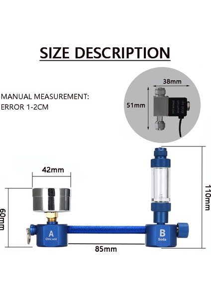Mavi-A Tarzı Akvaryum Kendi Co2 Jeneratörü Kabarcık Sayacı Solenoid Valf Difüzör Alüminyum Alaşımlı Co2 Jeneratör Kiti Balık Tankı Sucul Bitki Co2 (Yurt Dışından) modelleri