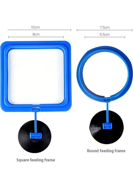 Mavi Kare Stili Akvaryum Emme Kupası Balık Tankı Halkası Balık Tankı Istasyonu Yüzen Yem Tepsisi Balık Tankı Aksesuarı (Yurt Dışından) modelleri