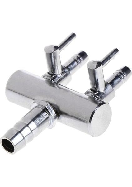 Gümüş Tarzı 2 Yollu Akvaryum Hava Bölücü Valf Balık Tankı Hava Pompası Akış Bölücü Dağıtıcı Pompası Valfi Tap Kolu Kontrol Anahtarı Valfi (Yurt Dışından)