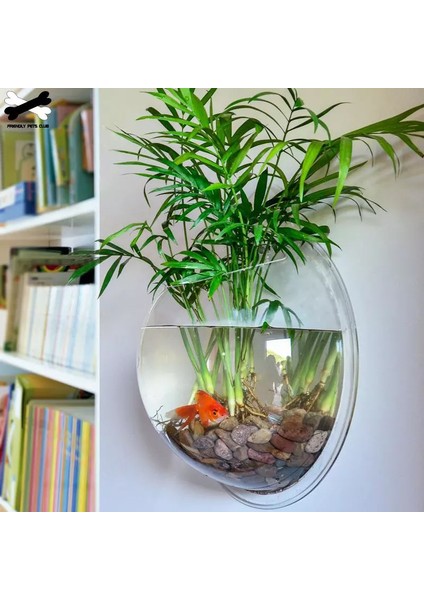 Ayna Stili 15CM Duvara Monte Edilebilir Balık Kasesi Dekorasyon Saksı Evcil Hayvan Malzemeleri Akrilik Akvaryum (Yurt Dışından) fırsatları
