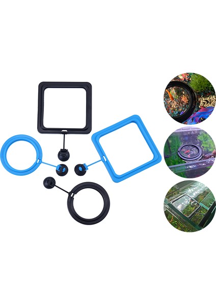 Mavi Kare Stili 1 Adet Yeni Akvaryum Yem Halkası Balık Tankı Yüzen Yem Tepsi Dairesel Kare Aksesuar Su Bitkisi Batma Emme Kupası (Yurt Dışından) fiyatları