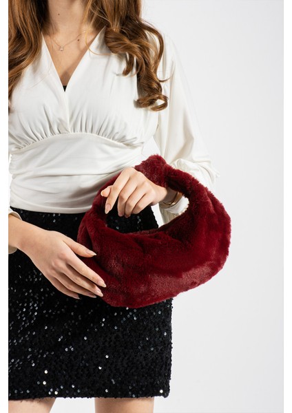Puffpouch Mini Kol Çantası, Tavşan Tüyü Peluş Çanta, Kol Çantası fiyatları