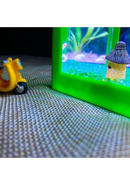 Mavi Stil Lechong Masaüstü Mini Akvaryum Işıklı Yapılabilir Kaplumbağa Tankı Küçük Balık Tankı Sucul Bitkiler Süs Balık Tankı (Yurt Dışından) modelleri