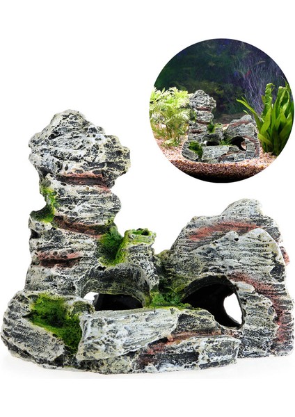 Sonbahar Tarzı Dağ Manzaralı Akvaryum Kaya Mağara Ağaç Süs Balık Tankı Dekorasyonu (Yurt Dışından) fiyatları
