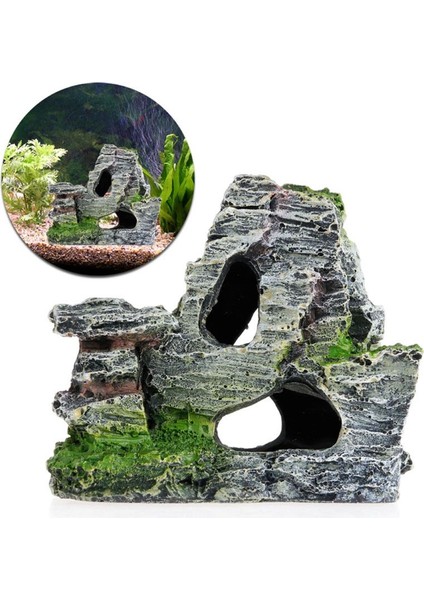 Sonbahar Tarzı Dağ Manzaralı Akvaryum Kaya Mağara Ağaç Süs Balık Tankı Dekorasyonu (Yurt Dışından) fırsatları