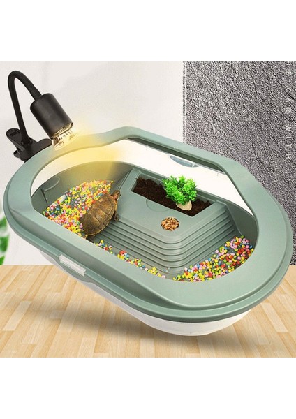 Kaplumbağa Tankı Kapalı Reptil Takılabilir Ev Su Değiştirmeyi Kolaylaştıran Plastik Habitat Yüzme ve Güneşlenme Alanları ile Üretim Yapmak Için (Yurt Dışından)