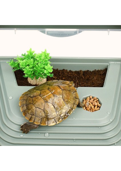 Kaplumbağa Tankı Kapalı Reptil Takılabilir Ev Su Değiştirmeyi Kolaylaştıran Plastik Habitat Yüzme ve Güneşlenme Alanları ile Üretim Yapmak Için (Yurt Dışından)