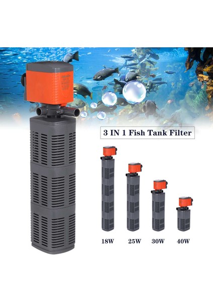 25W Tarzı 3ü 1 Arada Akvaryum Filtresi Hava Pompası Akvaryum Su Pompası Balık Tankı Dolaşım Iç Filtre Hava Oksijen Artırma (Yurt Dışından) fiyatları