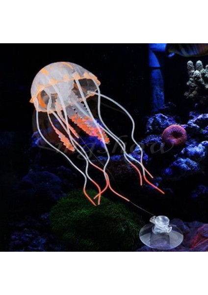 Turuncu Tarzı M Beden Parlayan Etki Yapay Jöle Balığı Tankı Süsü Mini Denizaltı Süsü Güzel Aquarium Dekorasyon (Yurt Dışından)
